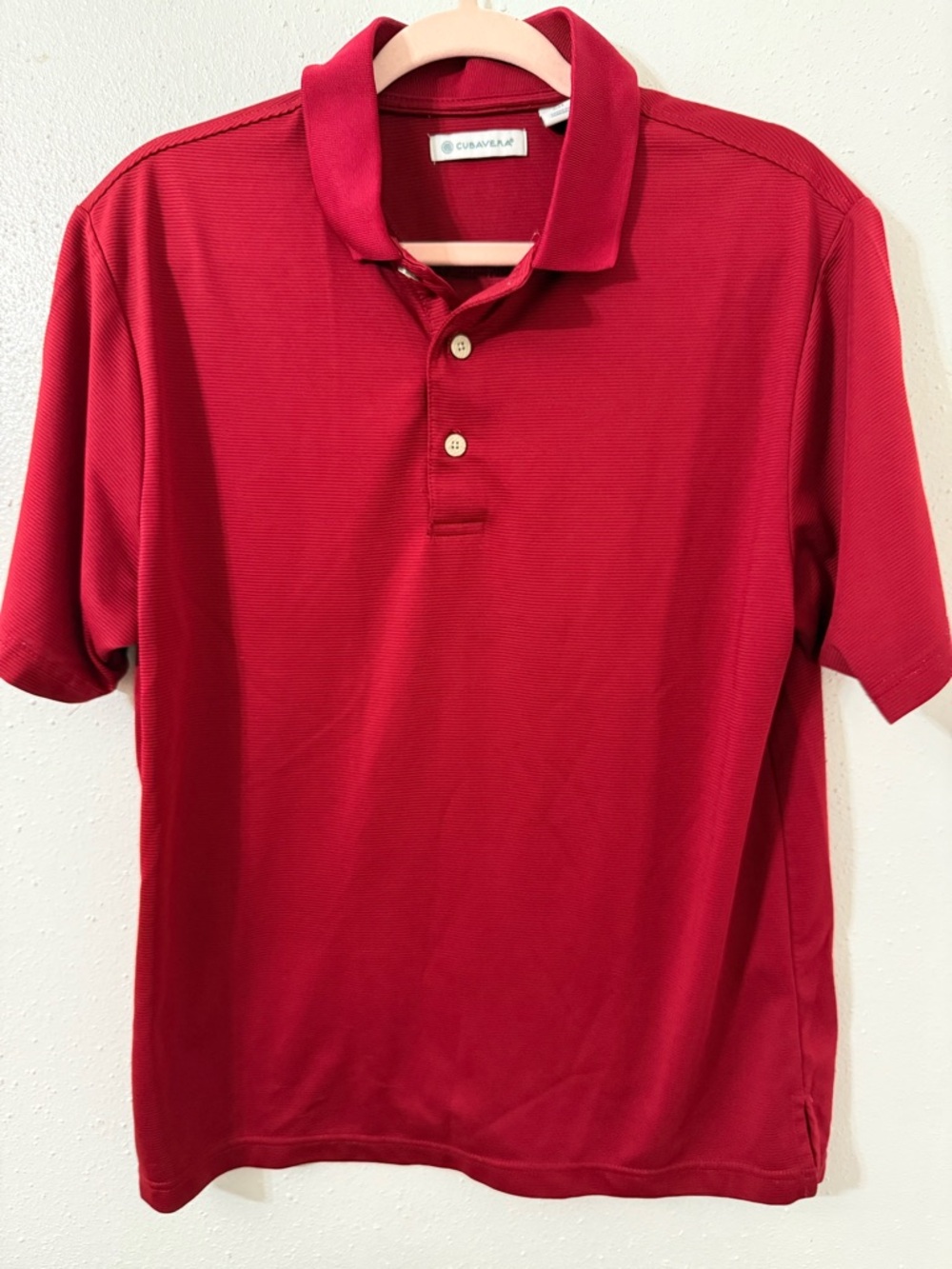 Cubavera Men's Deep Red Short Sleeve Polo